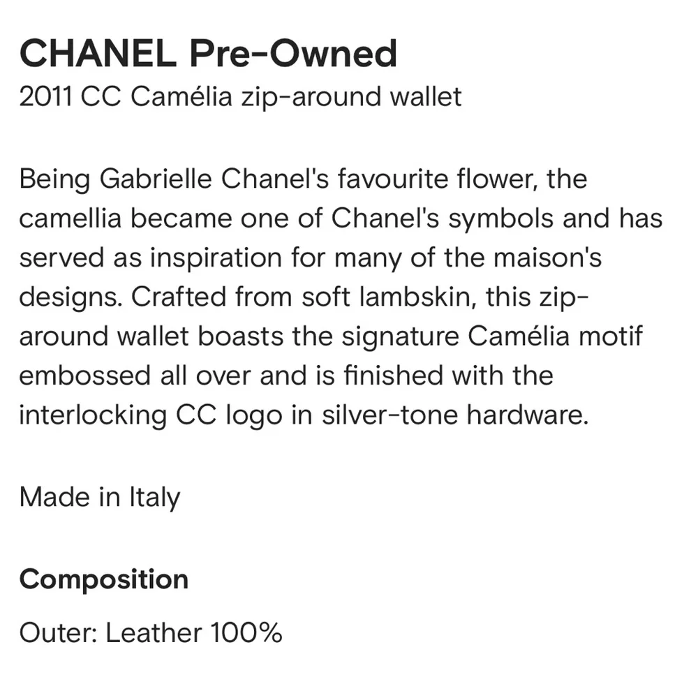 Chanel CC Camélia Floral Zip-Around Wallet